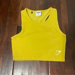 Gymshark Training Cropped Tank Women’s Size XS Yellow Workout Gym Athletic